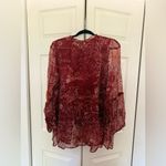Soft Surroundings Bailletta Blouse Cabernet Flowy Boho Long Sleeve Top Medium Photo 6