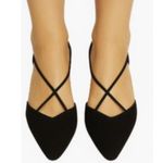 Stuart Weitzman  5B Black Suede Heels Womens Size 5 Elegant Square Toe Straps Photo 0