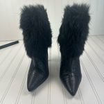 Izabella Rue Karmena Black Faux Fur Snakeskin Heel Ankle Boots Womenโs Size 9 Photo 2