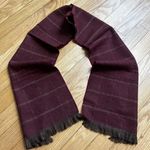 Marshall Field & Company 100% Wool Fringe Plaid Red Burgundy Scarf Scotland Photo 0