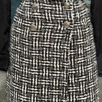 Sur Les Toits de Paris Tweed Mini Skirt Black Geometric Button XS Made in France Photo 0