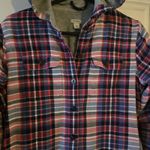 L.L. Bean XS Hooded Fleece Lined Plaid Flannel Shirt Jacket Cozy Outdoor Cottage Pink Photo 6