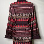 Alice + Olivia red silk cotton trim kimono robe with tie waist sz S/M Photo 5