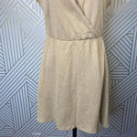 ZARA  Knit Floral Embroidered Short Sleeve T-shirt Mini Dress in Tan‎ Size Medium Photo 5