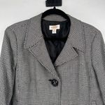 Talbots VTG Wool Blend Houndstooth Single Breasted Blazer Black White Size 14 Photo 4