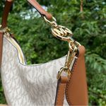 Michael Kors Kelsey White Brown Logo Hobo Bag NWT – Shoulder & Crossbody Photo 5