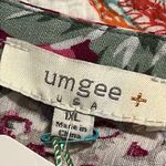 Umgee  size 1XL women’s gray floral trapeze dress flowy elastic on mid sleeve NWT Photo 7