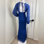 Azazie  CHARISSA Royal Blue Sheath Long Sleeve Chiffon Dress. #358 Photo 6