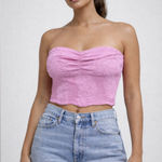 Chelsea and Violet Vibrant Pink Lace Bandeau Crop Top Size XL Photo 0