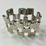 Free People  | Silver Checkered Metal Bracelet Photo 2