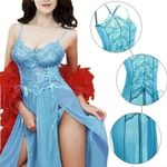 NWOT Women's Blue Lingerie Nightgown Evening Dress Sleepwear Underwear Size M Size M Photo 1
