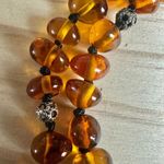 Vintage Baltic Amber Necklace with Tassel Pendant Brown Photo 4