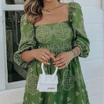 ZARA  Openwork Eyelet Embroidered Dress in Green Size M Photo 0