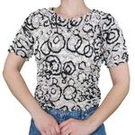 Vintage 90s Black & White Abstract Bubble Popcorn Shirt Size M Photo 0