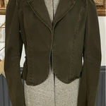 Calvin Klein Y2K Choice Asymmetrical Olive Victorian Ruffle Tail Jacket - L ππ Photo 0