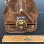 Coach  SMALL Hvy Leather Suede Mia Soho Satchel Barrel Shoulder Bag F10061 Brown Photo 2
