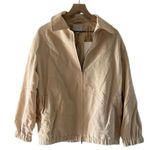 Vince ‎ Linen Blend Bomber Jacket Large Birch Beige NEW Chore Jacket Minimalist Photo 3