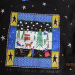 Bobbie & Brooks Vintage Bobbie Brooks Sweatshirt Women's Large collared Black Christmas stars Photo 1