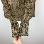 J.Crew Sheer Leopard Print Shirt Crinkle Chiffon Cupro Button Up Brown US 00 NWT Photo 11