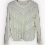 Marine layer Cream Olivia Long Sleeve Crew Neck Pullover Womens Sweater Size S Photo 0