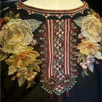 Johnny Was  Hailee Floral Print V-Neck 3/4 Bell Sleeve Ruffle Hem  Dress Size L. Photo 9