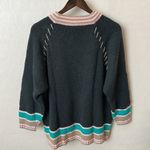 Camp Beverly Hills Canteen Vintage pullover sweater, geometric intarsia, size S Gray Photo 2