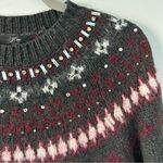 J.Crew Grey Fair Isle Icelandic Bejeweled Sweater Dress S Photo 3