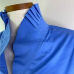 Soft Surroundings blue Charlize button down dress shirt pleated collar NWOT MED Photo 5