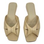 Theory Twisted Leather Sandal Slide Open Toe Beige Women Size 38 Photo 0