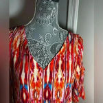 Caribbean Joe NWT  Multicolor Rayon Dress Cold Shoulder. V Neck. Sz: M. Photo 2