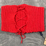 Paloma Wool Levete Top L/XL Red Knit Bandeau Lace Up Boho Festival New Size L Photo 0