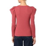 joe's jeans Wool Blend Rib Sweater Womens Size S Slate Rose Puff Sleeves Fitted Photo 1