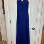XScape  Formal Prom Dress Floor Length Rhinestone Evening Gown Blue Size 0 Photo 2