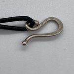 Leather and Onyx Stone with Sterling Silver S Clasp Choker Necklace Black Photo 3