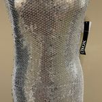 XOXO Silver Sequin Bodycon Small Dress Photo 6