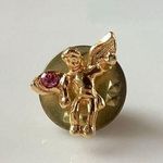 Vintage 80s Guardian Angel Pin Gold Photo 0