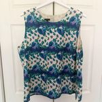 Talbots NWT  Silk Floral Sleeveless Top Tank Shell Blue Purple White Size 20 Photo 1