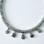 Silver gemstone necklace engraving boho magnetic Photo 2