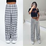 Princess Polly  Plaid Black White Straight Leg Pants Sz 4 Photo 4