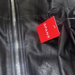 Spanx NWT Leather-Like Moto Jacket Vegan Faux Zip Front Luxe Black 20390R Photo 7