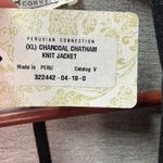 Peruvian Connection New  Charcaol Chatham Knit Jacket Womens XL Soft Classic Open Photo 7