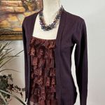 Apt. 9  Women Size Small Knit Open Draped Ruffle Cardigan Coverup 3/4 Sleeve Photo 2