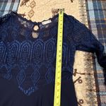 Altar'd State Alter’d State navy blue lace, long-sleeve, fit-and-flare mini dress women’s L Photo 11