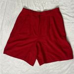 Liz Claiborne Vintage Liz Clairborne Sz 12 Cherry Red High Rise 100% Silk Casual Golf Shorts Photo 10