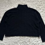 Madewell Sweater Ribbed Cashmere-Wool Blend Pullover Mockneck Black XS NWT New Photo 3