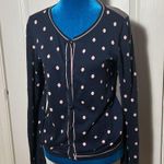 Valentino Red Cardigan Sweater Cotton Size S Polka Dots Super Cute Cozy Flawless Blue Photo 1