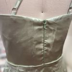 Stretch Satin Column One Shoulder Sleeveless Bridesmaid Dress 8 Green Photo 7