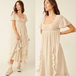 Free People  Ethereal Bohemian Bring The Romance Midi Maxi Dress Neutral XL Photo 6