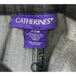 Catherines  Women 24W Rhinestone Straight Leg Black Denim Jeans‎ Casual Western Photo 2