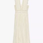 ZARA  Elegant Lace Trim Dress beads cream boho hippie summer beach Photo 8